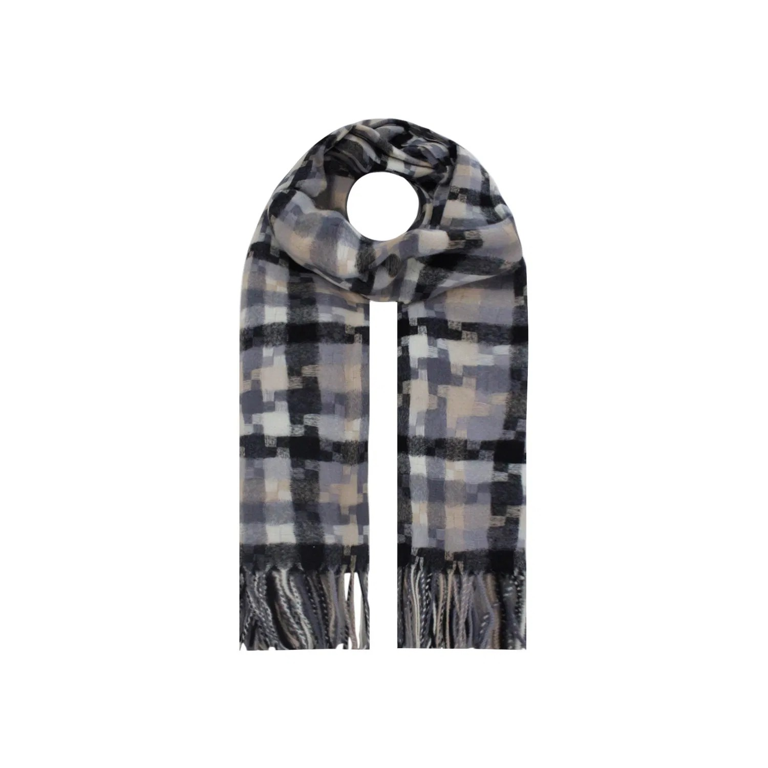 Puzzle Print Wool Mix Scarf