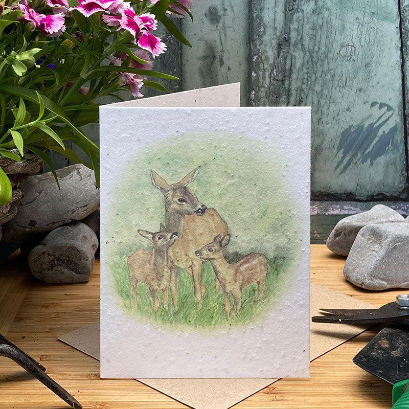 Deer & Faun Plantable Seed Card