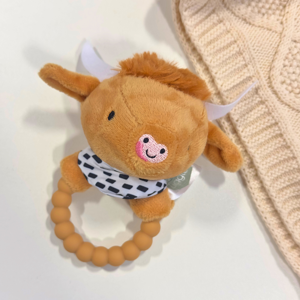 Highland Cow Baby Rattle
