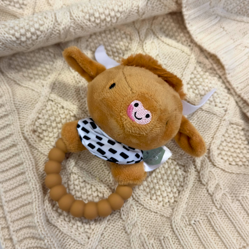 Highland Cow Baby Rattle