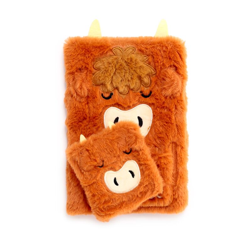 Highland Coo Plush Notebook with Pouch & Mini Notebook