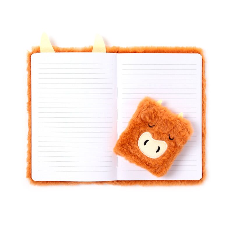 Highland Coo Plush Notebook with Pouch & Mini Notebook