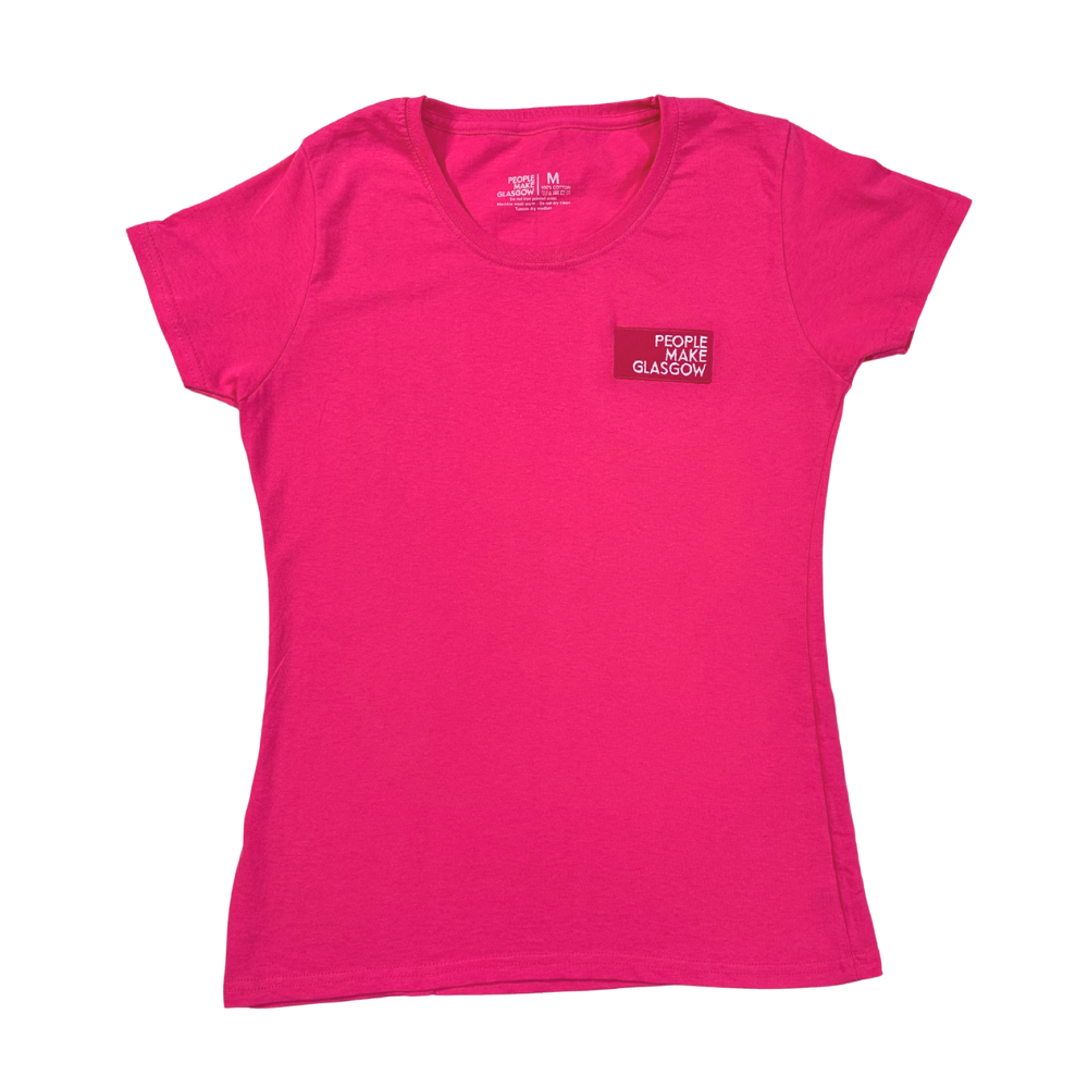 People Make Glasgow Pink Fitted T-Shirt