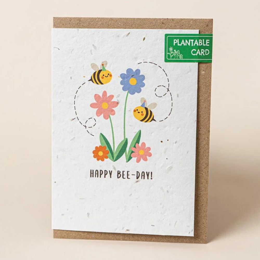 Plantable Wildflower Greetings Card - Happy Bee-Day