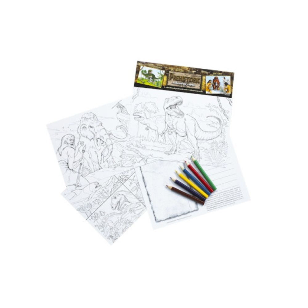 Prehistoric Educational Colouring Postcard Set