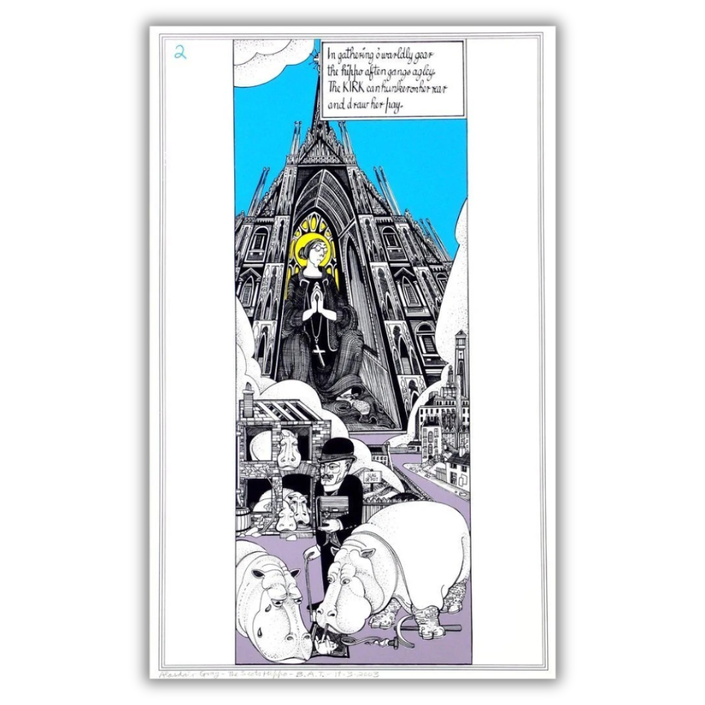 Alasdair Gray: The Scots Hippo 2 Hand Signed Limited Edition