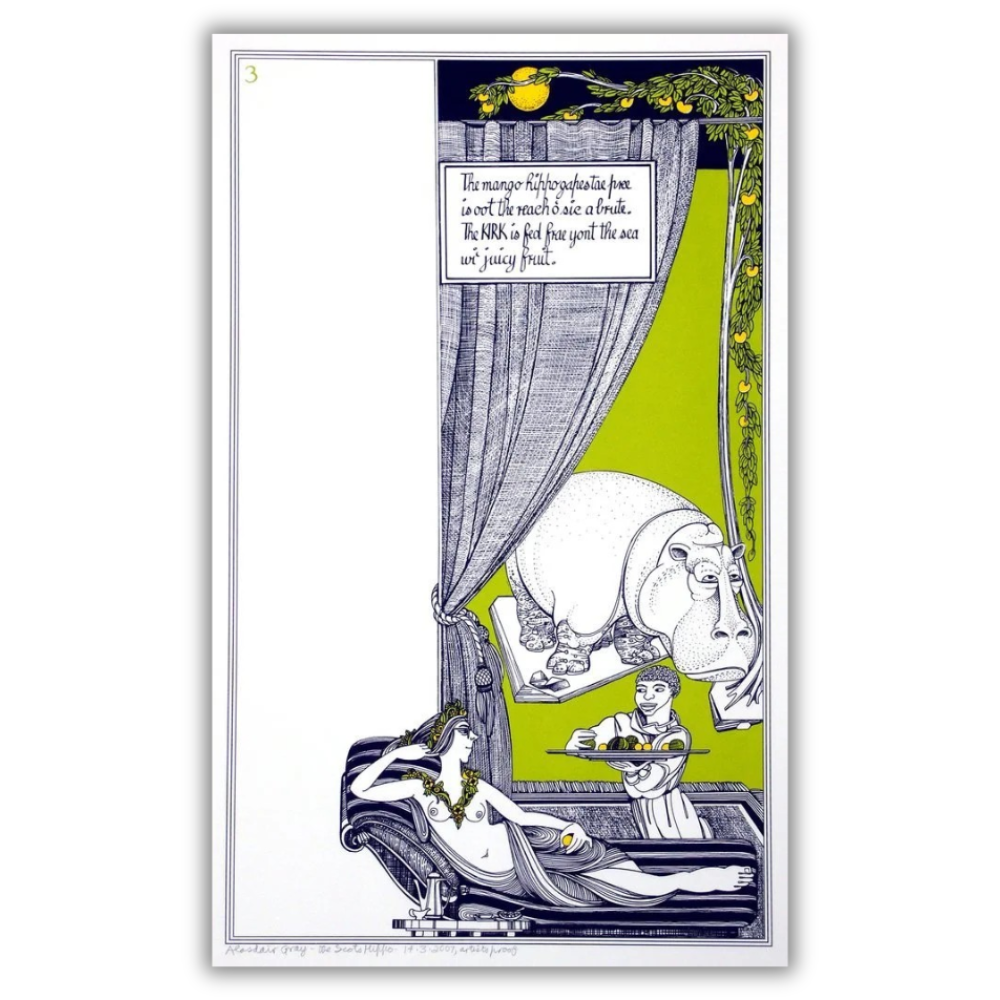 Alasdair Gray: The Scots Hippo 3 Hand Signed Limited Edition