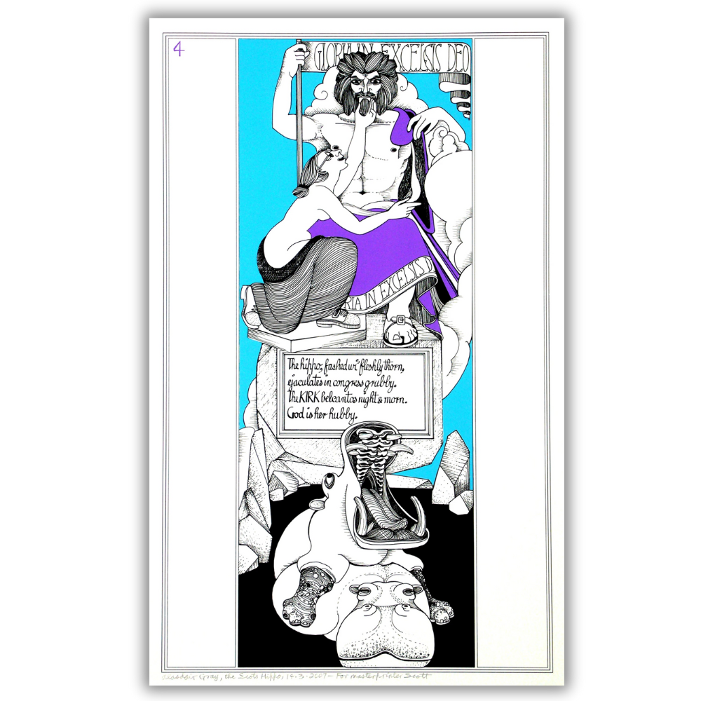 Alasdair Gray: The Scots Hippo 4 Hand Signed Limited Edition