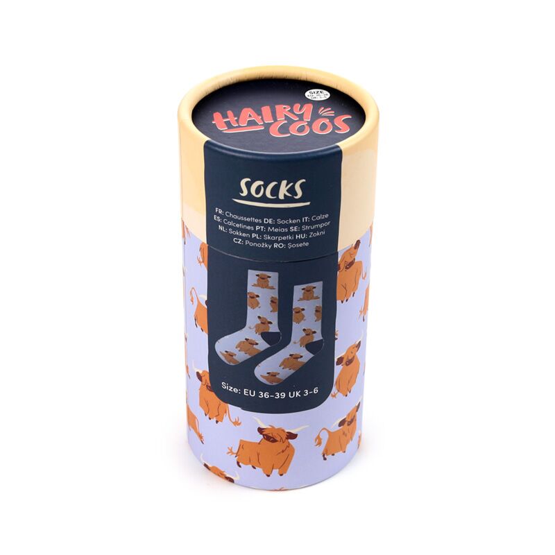 Highland Coo Socks in Tube