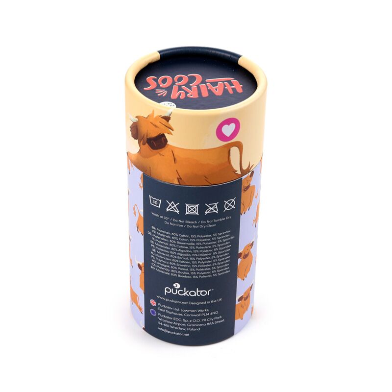 Highland Coo Socks in Tube