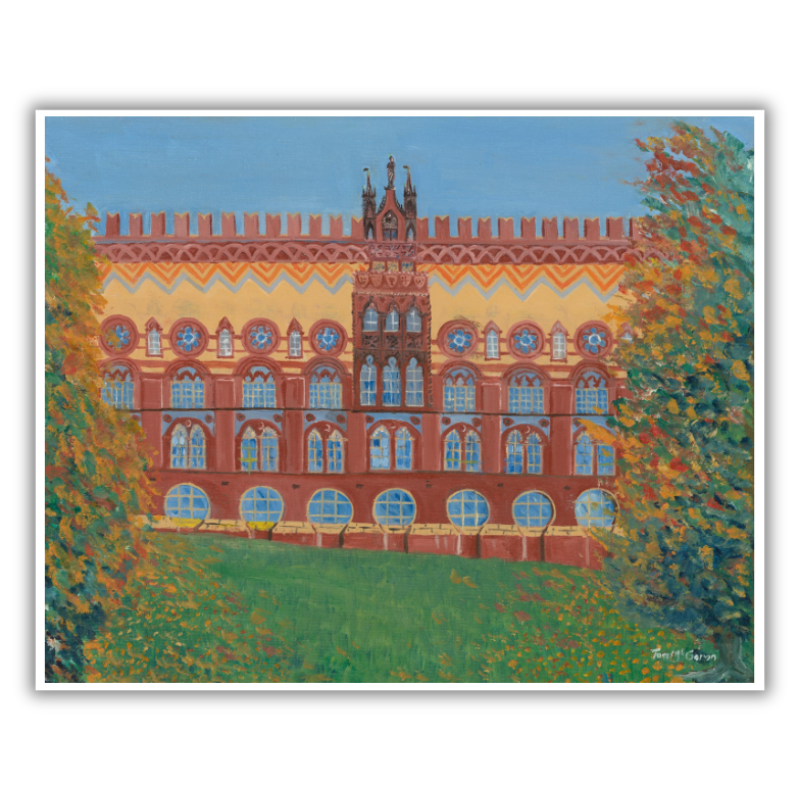Tommy McGoran Templeton’s Factory print of Glasgow landmark, limited edition signed and numbered artwork.