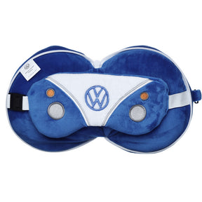 Volkswagen VW T1 Camper Travel Pillow & Face Mask - Blue