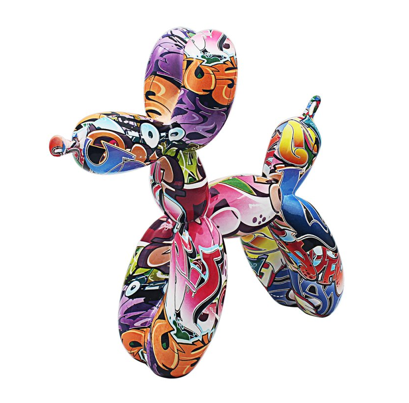 Graffiti Balloon Dog Statue