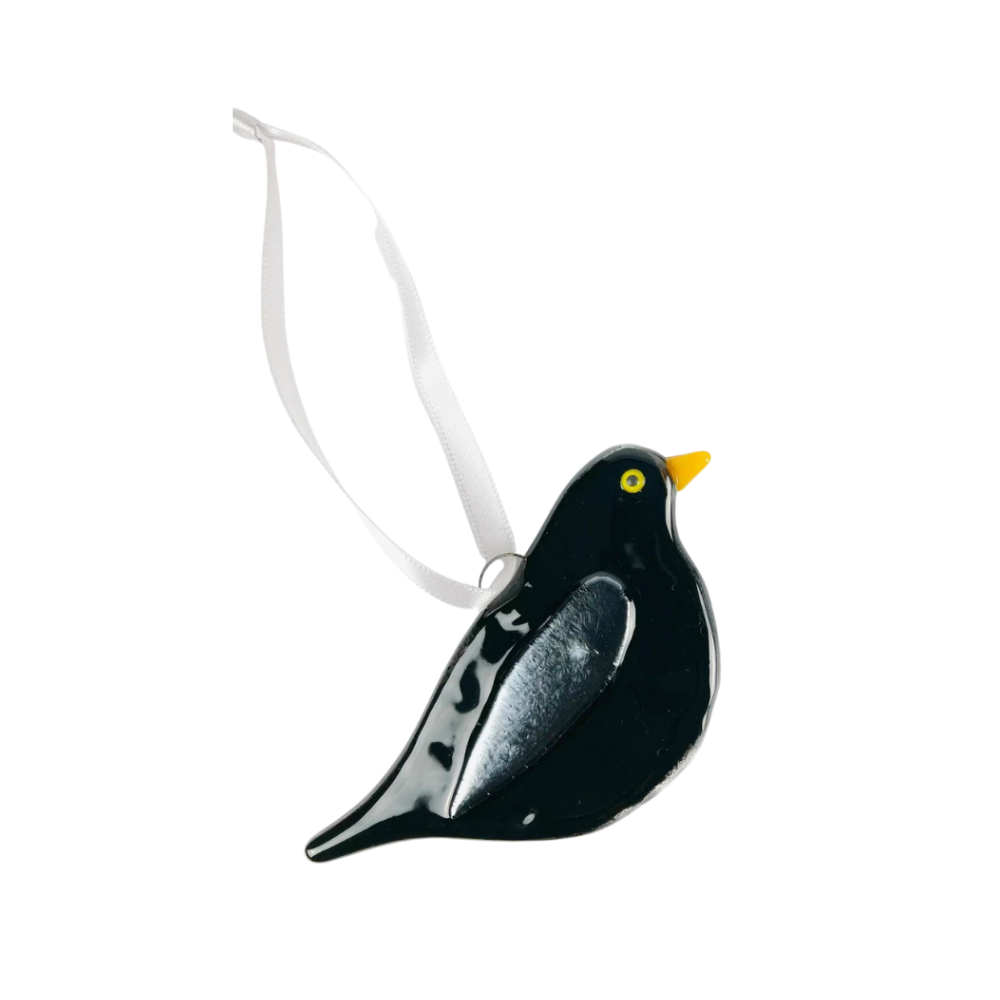Blackbird Glass Decoration