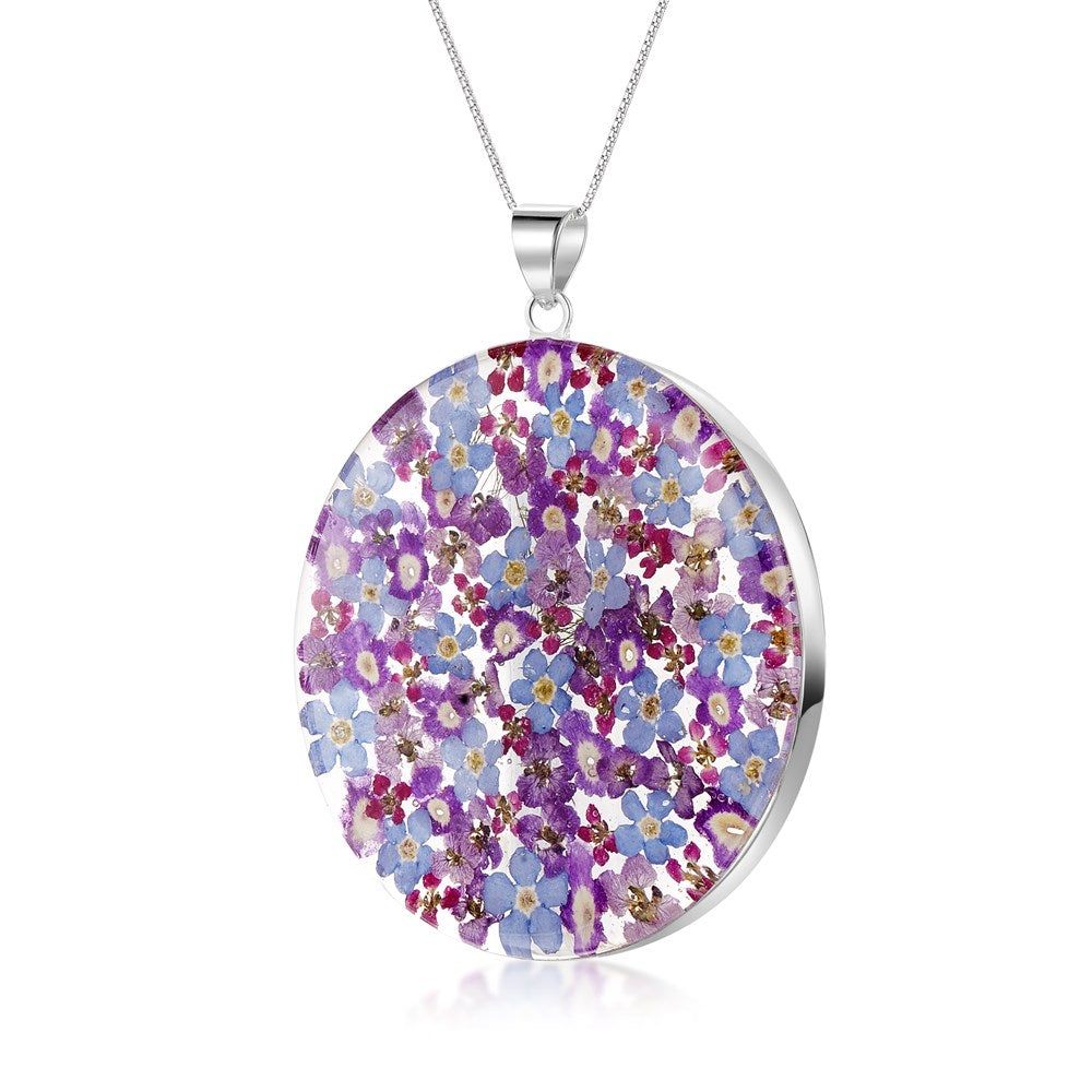 Silver Full Moon Pendant - Purple Haze