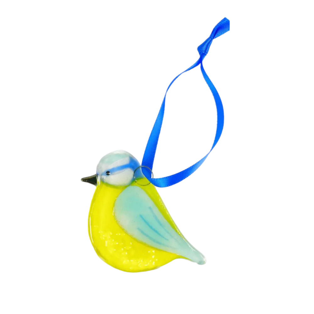 Blue Tit Glass Decoration
