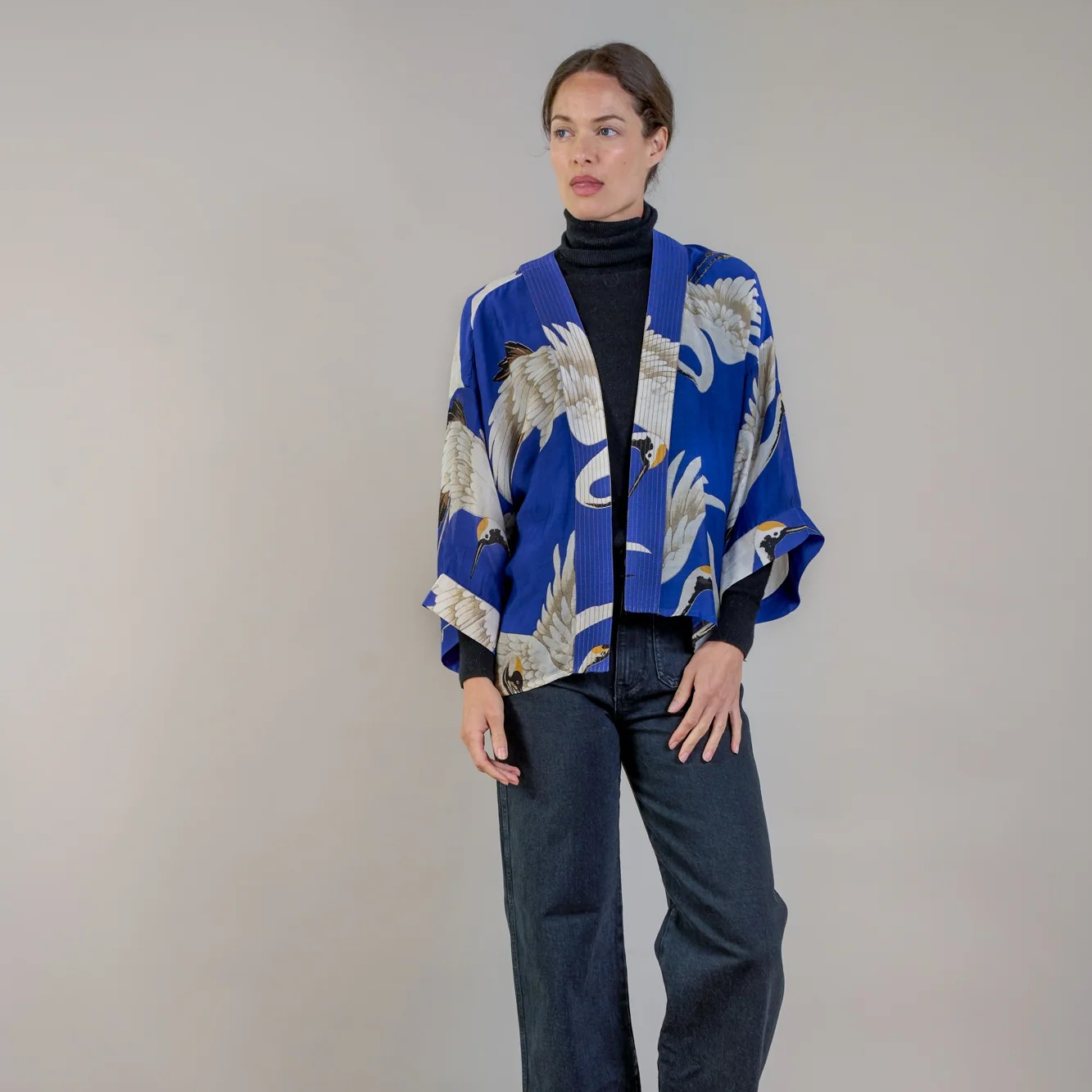 Stork Royal Blue Kimono