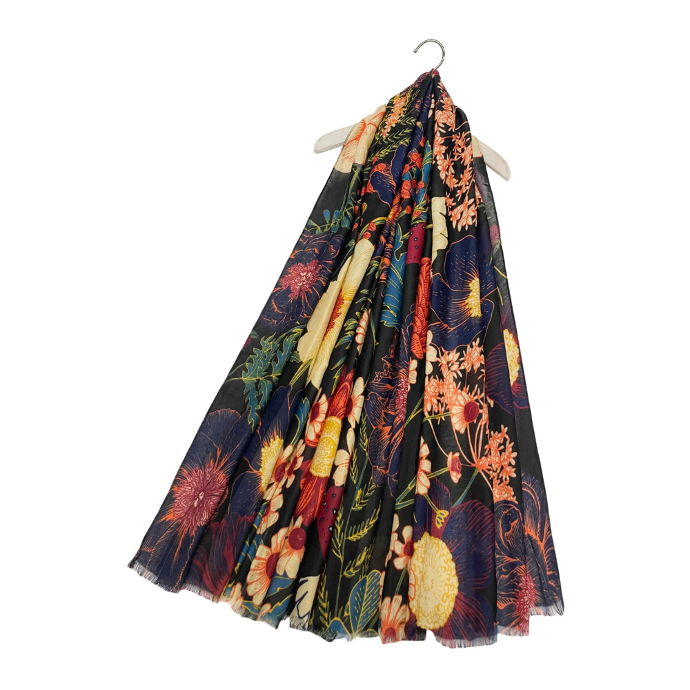 Botanical Floral & Toadstool Scarf