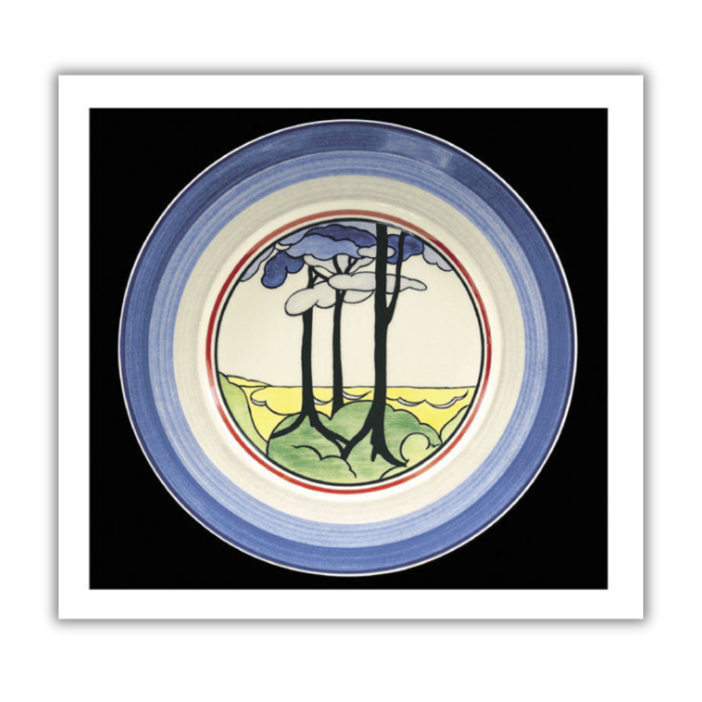 Clarice Cliff Blue Firs Greetings Card