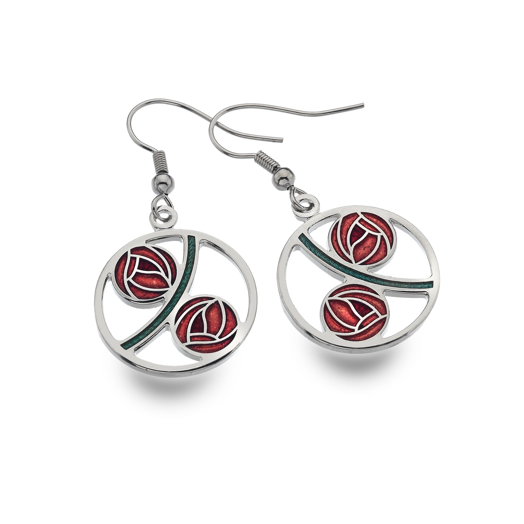 Mackintosh Curved Roses Earrings