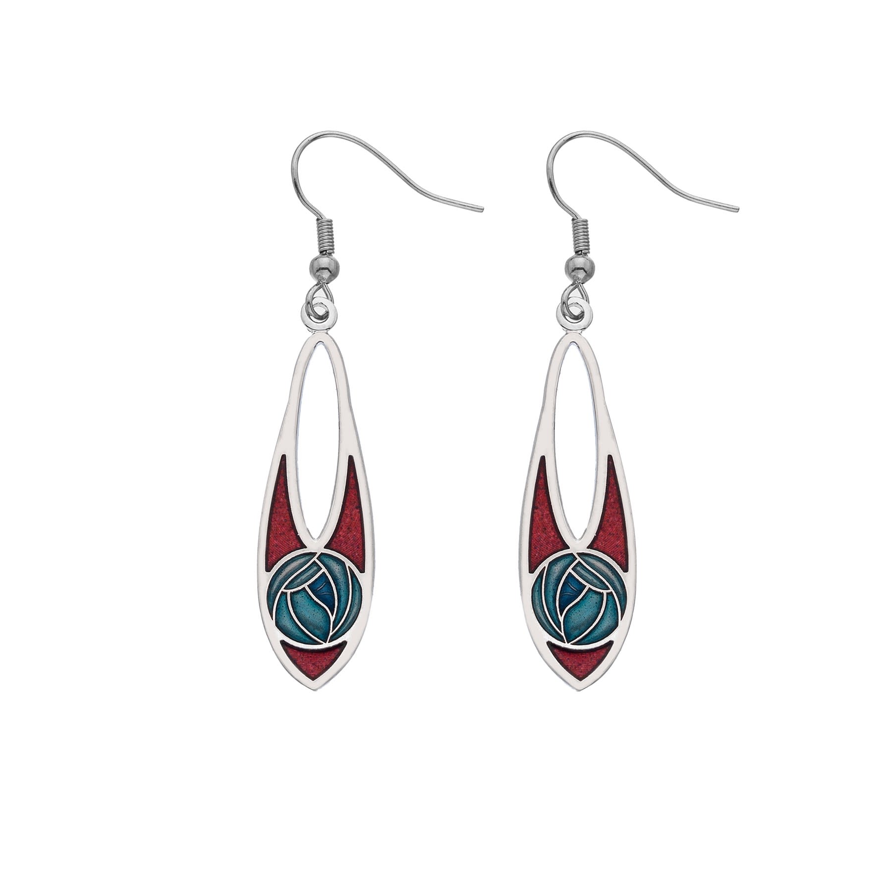 Mackintosh Slim Rose & Teardrop Earrings