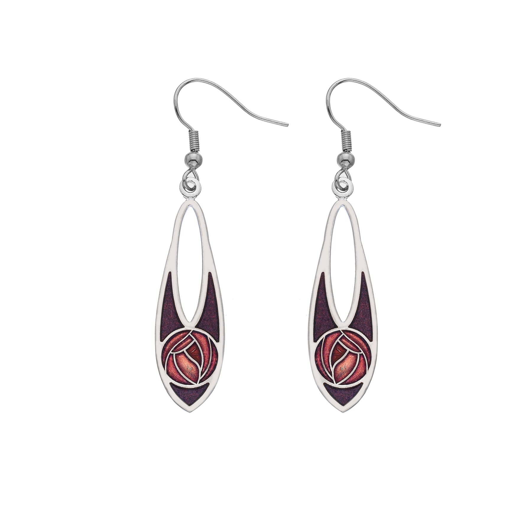 Mackintosh Slim Rose & Teardrop Earrings