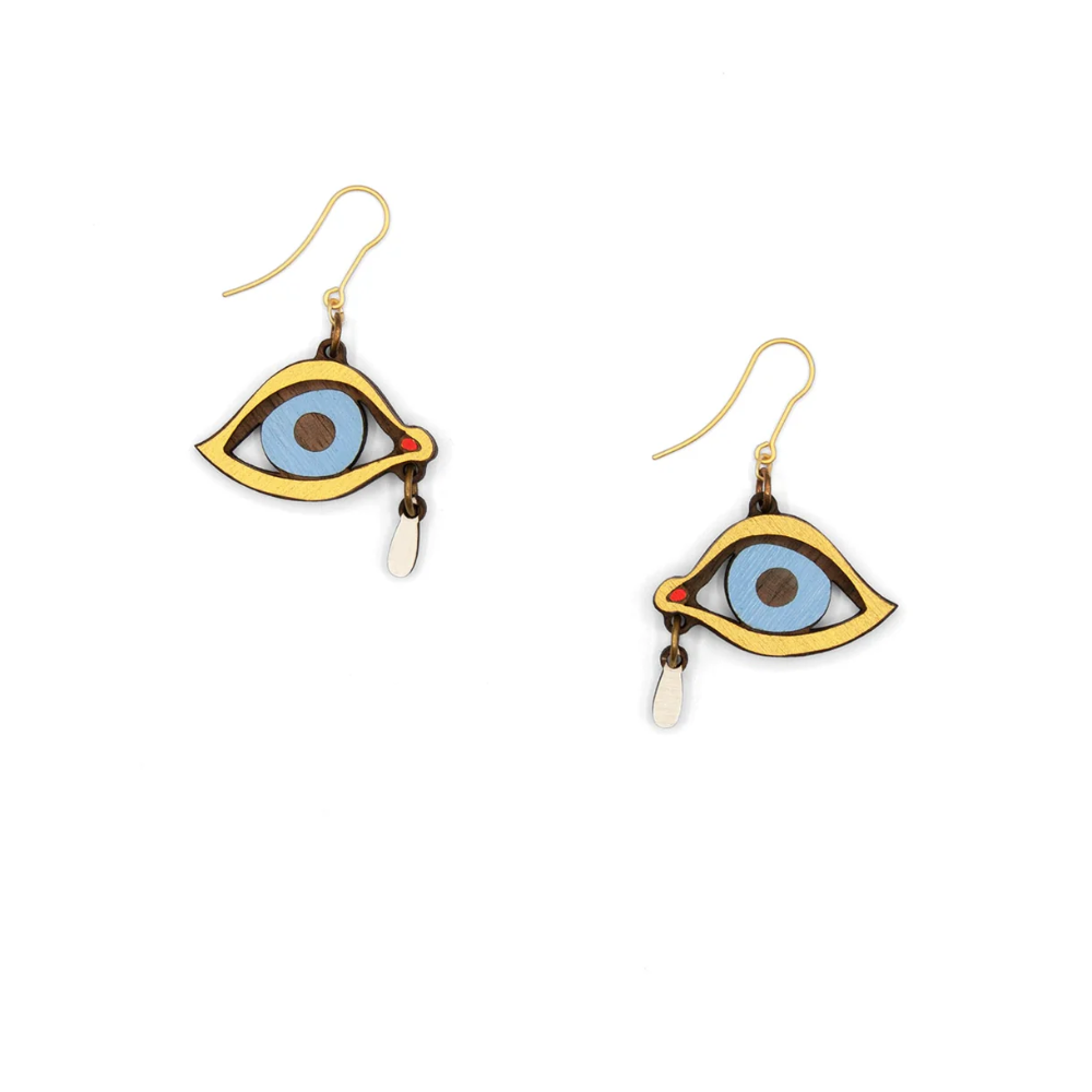 Eye with Tear Drop Earrings