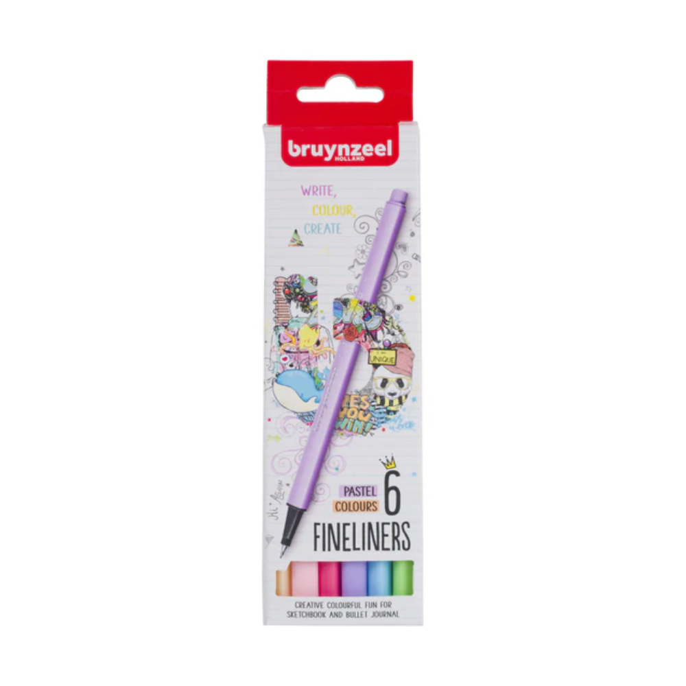 Bruynzeel Fineliner Set Pastel - 6 Colours