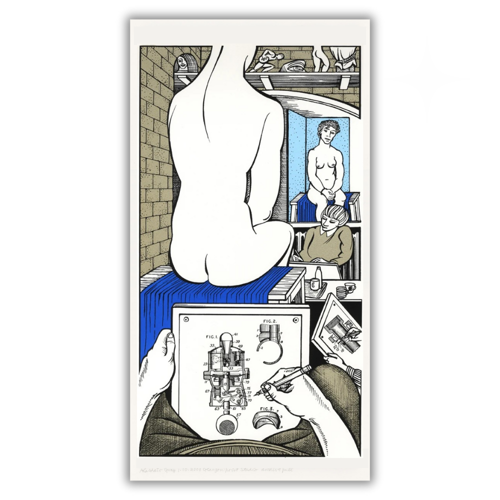Alasdair Gray: An Illustration to a Story Explaining Recent Geographical Changes Hand Signed Limited Edition