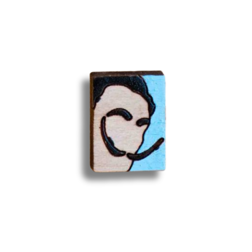 Hand-painted Dali Portrait Pin