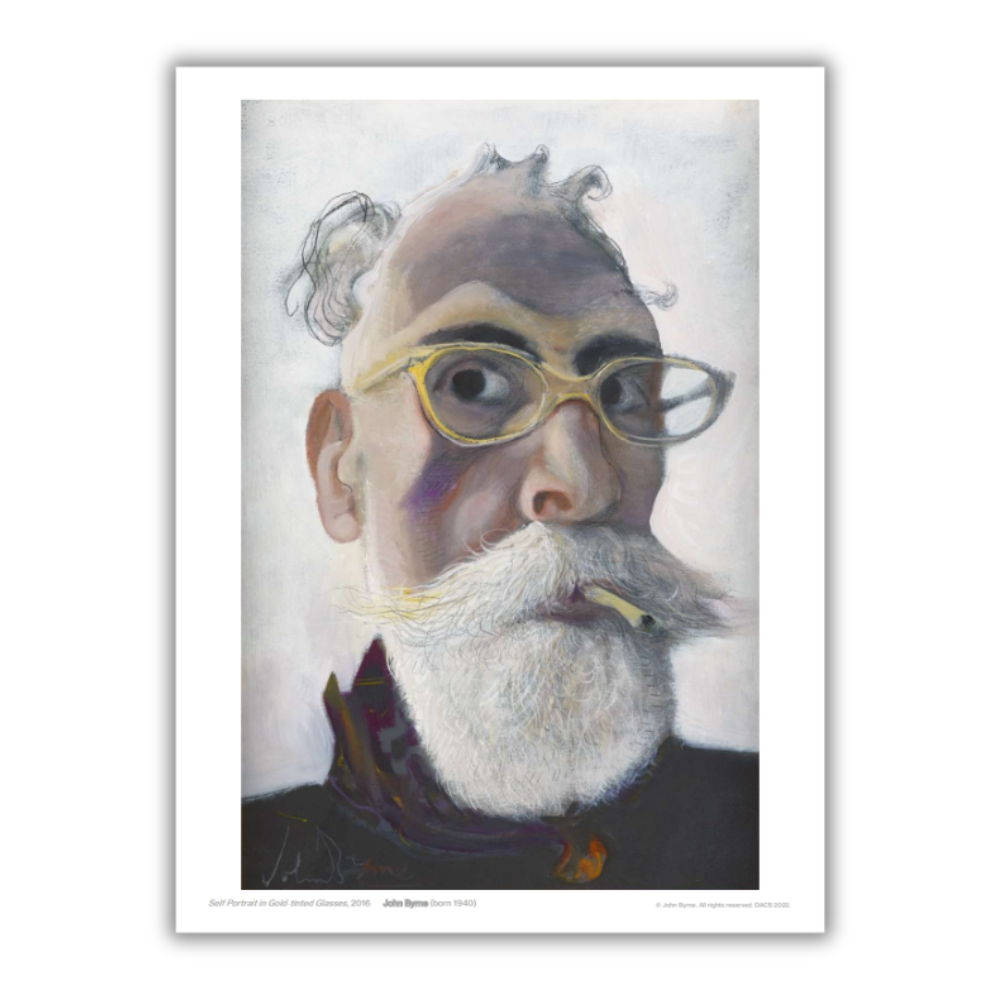 John Byrne: Self Portrait in Gold Tinted Glasses Print