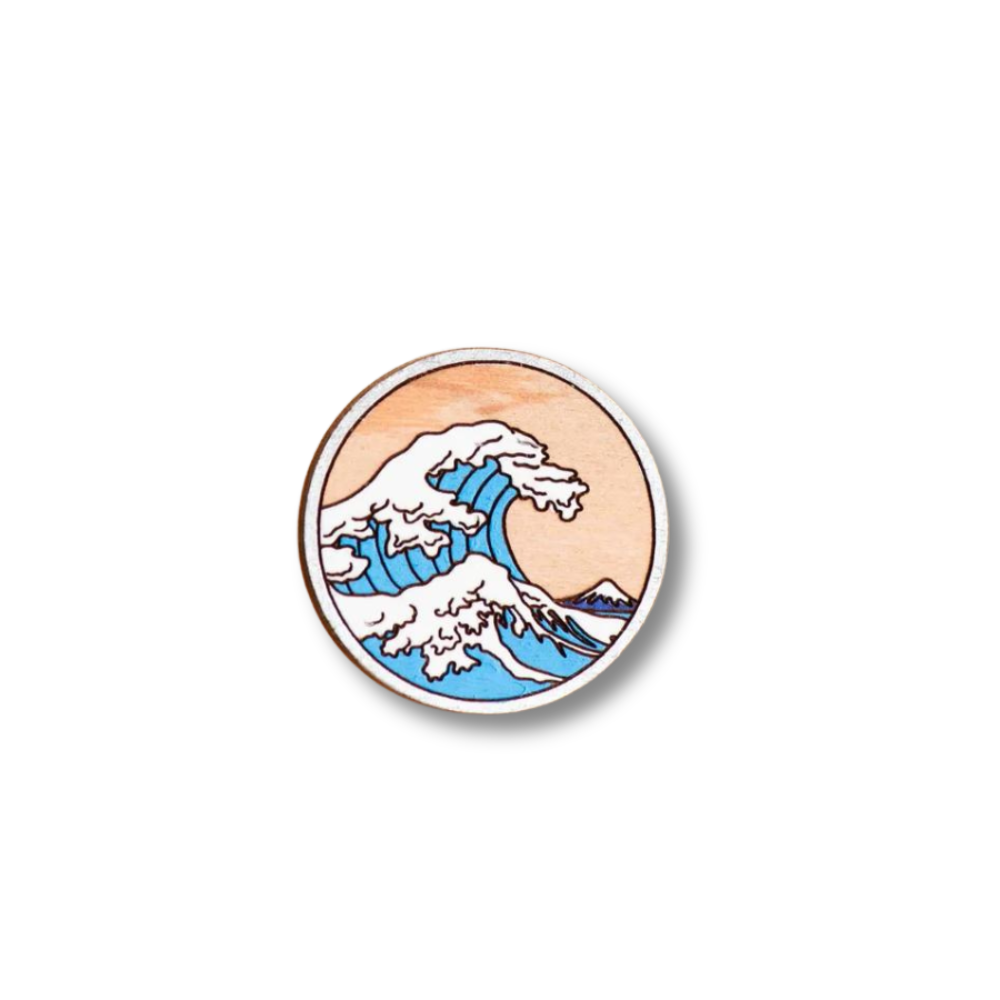 Hand-painted The Great Wave Pin