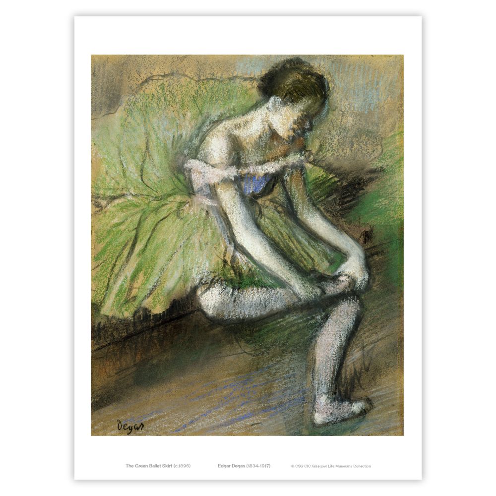 Edgar Degas: Dancer in Green Ballet Skirt Print