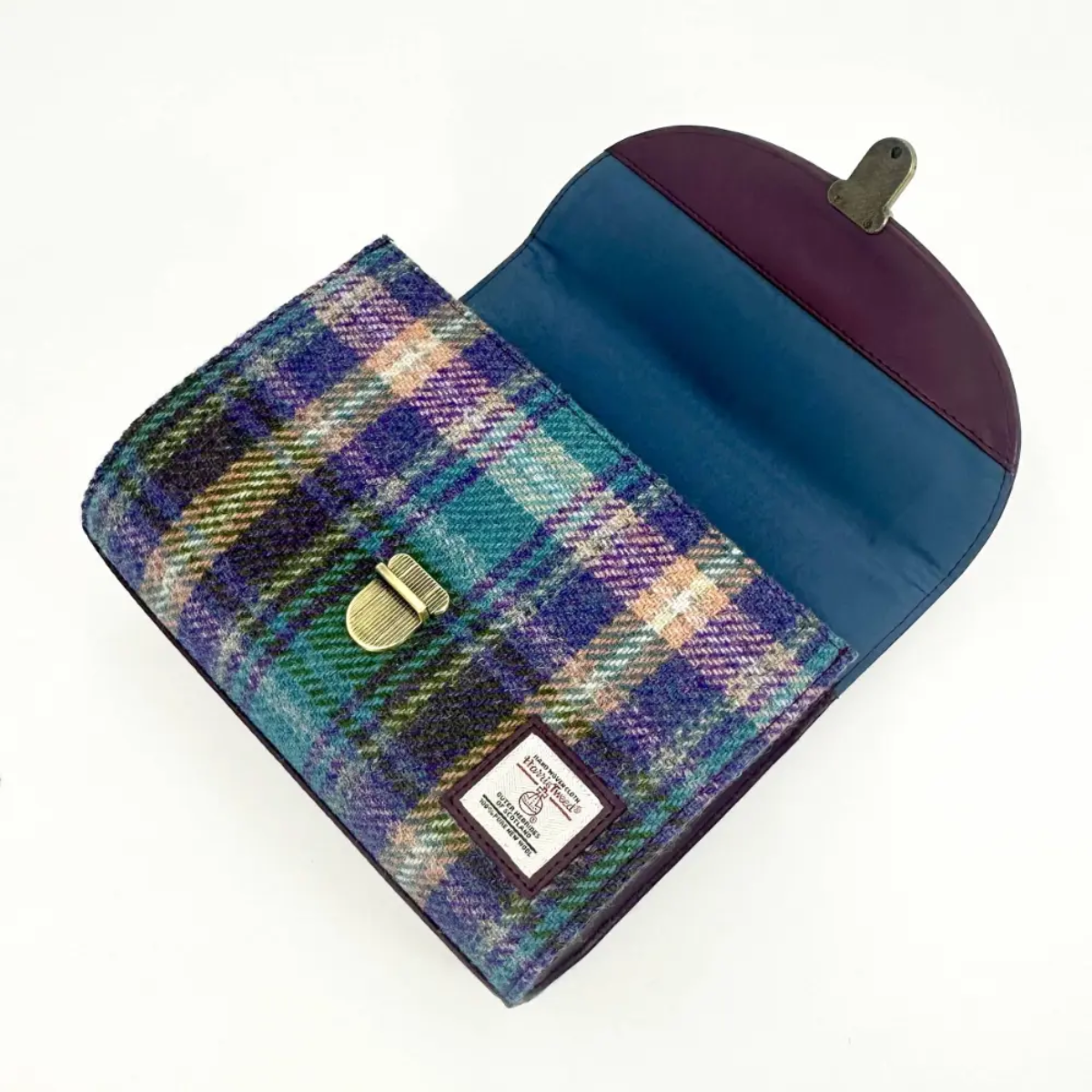 Harris Tweed Mini Day Bag - Purple & Green Check