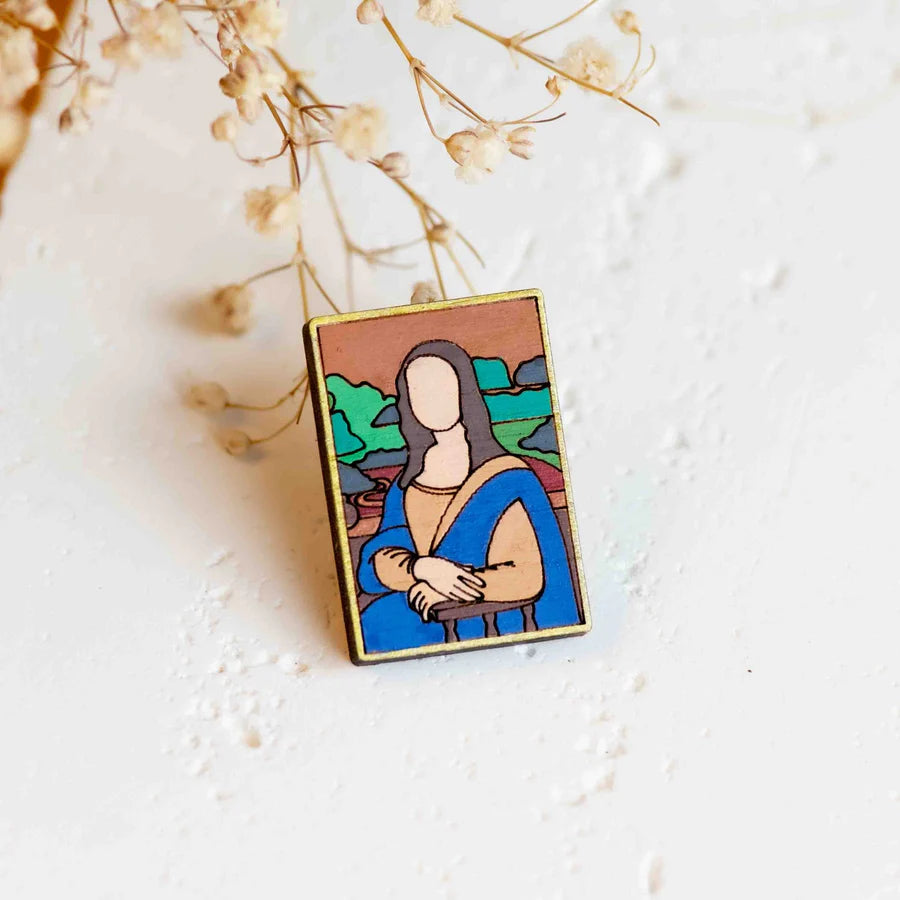 Hand-painted Mona Lisa Pin