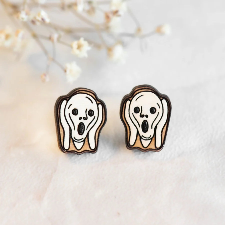 Hand-Painted The Scream Earrings