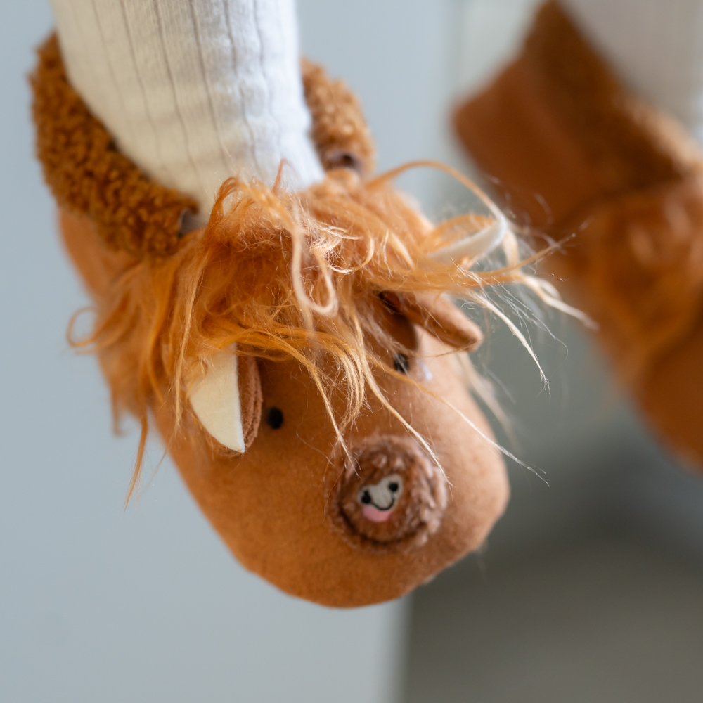 Highland Cow Baby Slippers