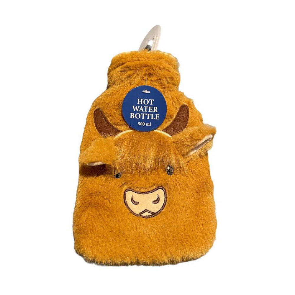 Highland Cow Hot Water Bottle 500ml