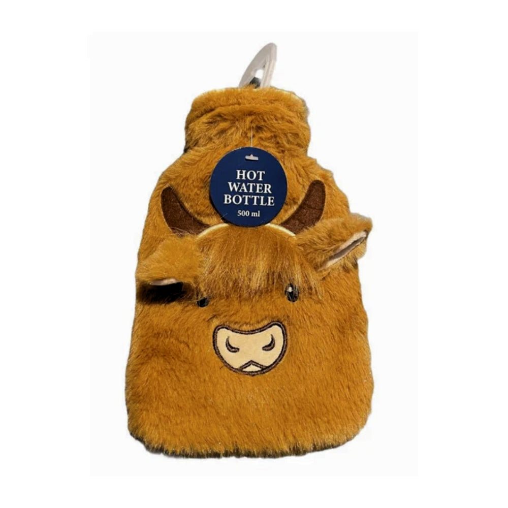 Highland Cow Hot Water Bottle 500ml