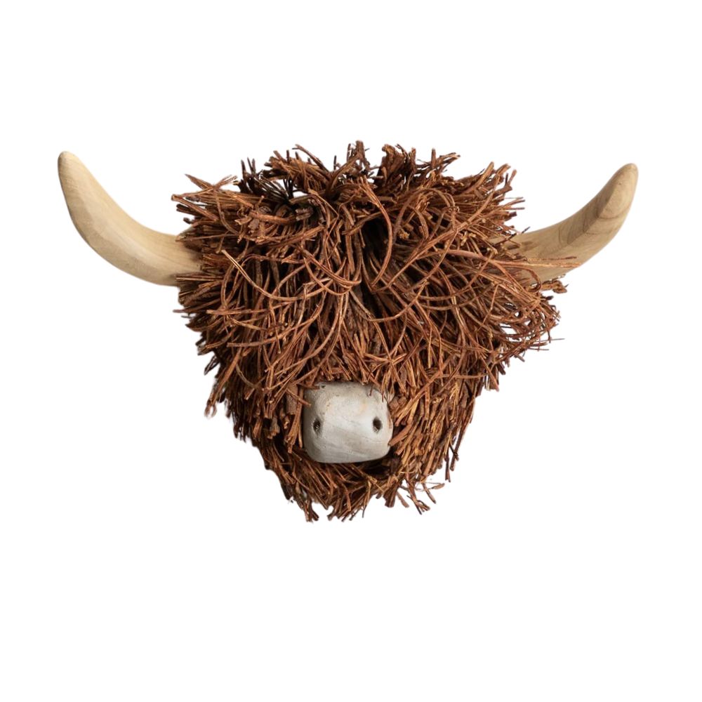 Highland Cow Wooden Wall Sculpture