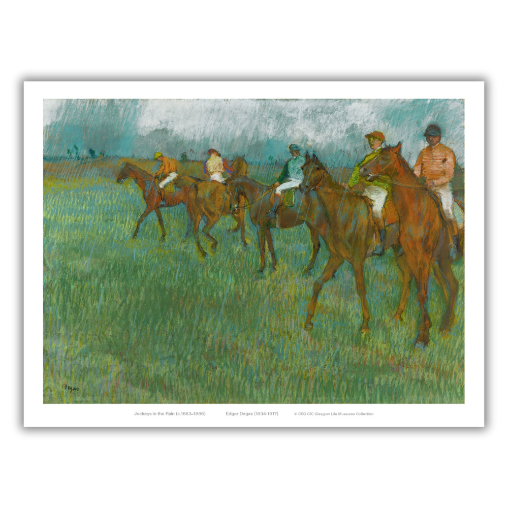 Edgar Degas: Jockeys in the Rain Print