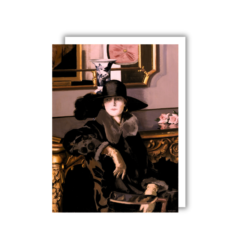 Lady in Black Folded Card