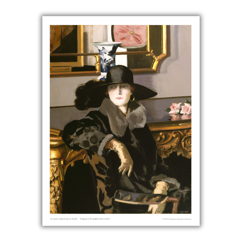 Francis C.B Cadell: Lady In Black Print