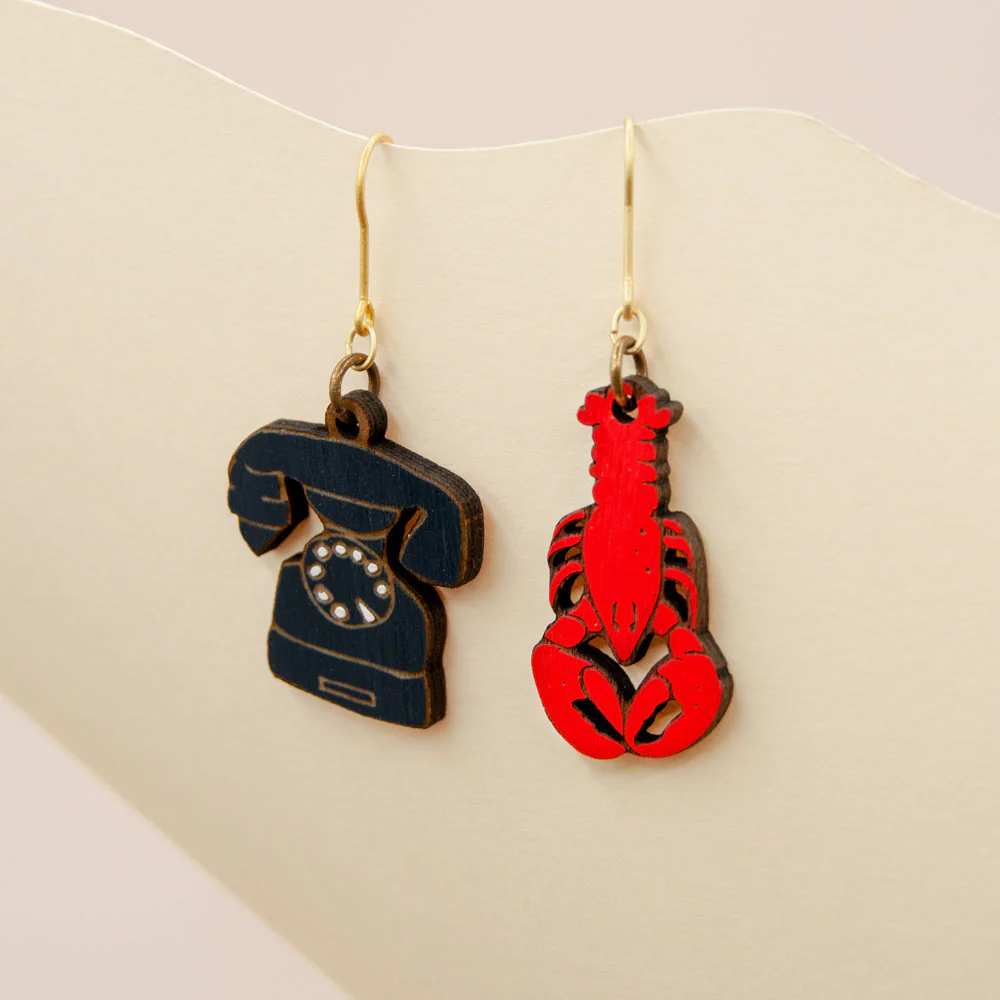 Lobster & Telephone Drop Earrings
