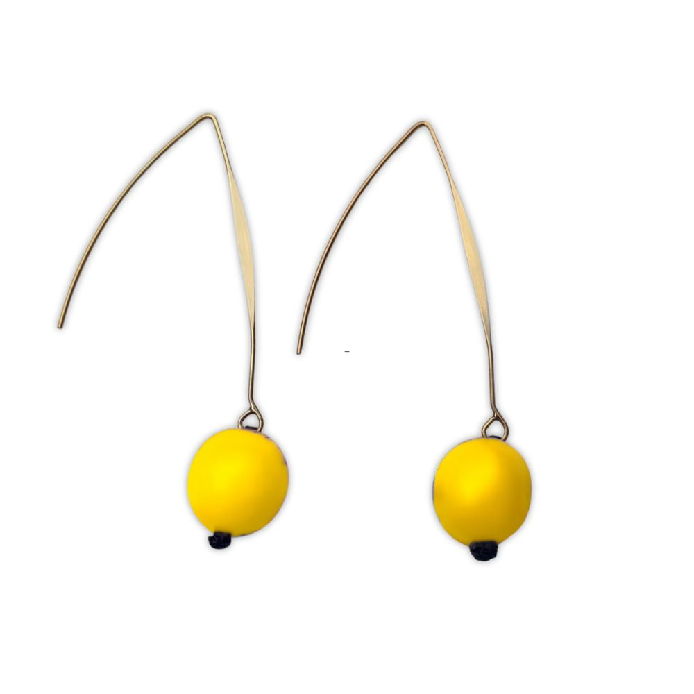 Minimal Drop Tagua Earrings