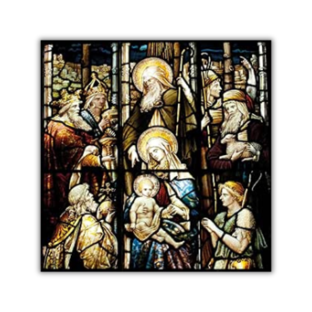 Nativity Stained Glass Window Christmas Cards - 5 Pack