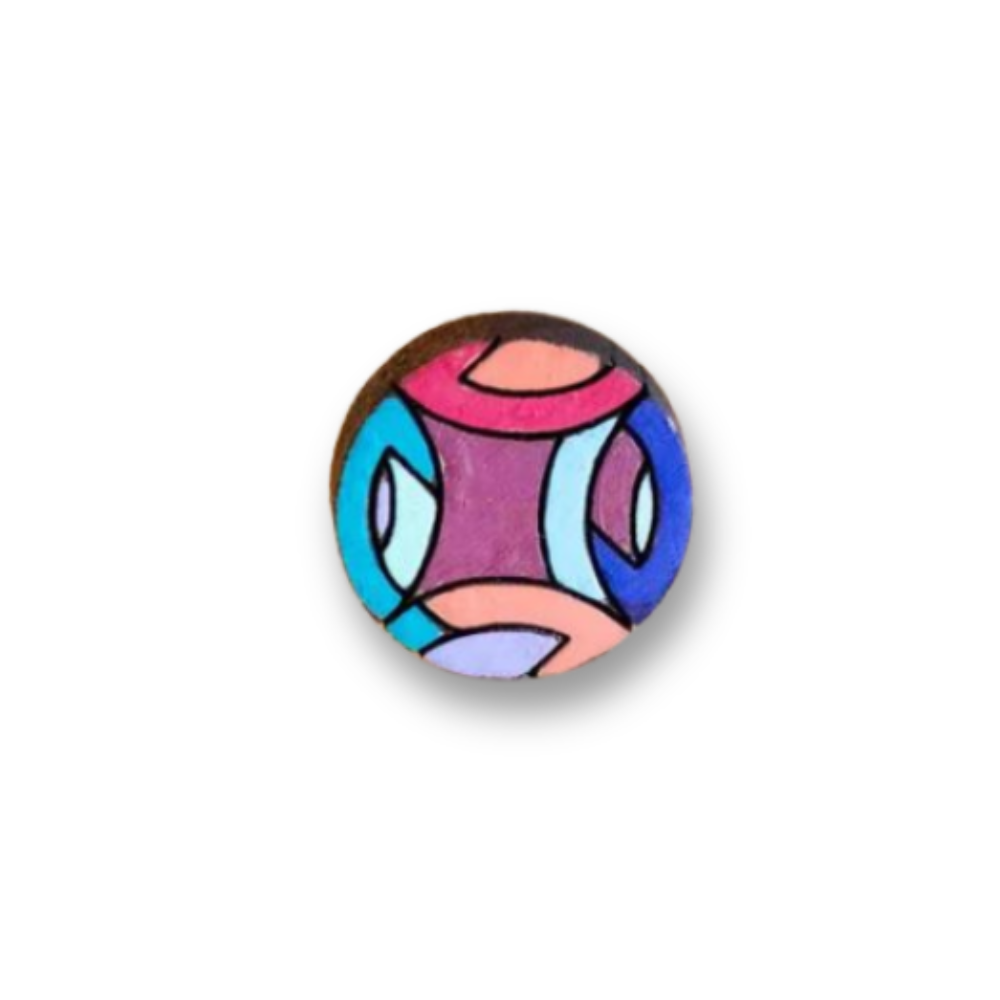 Hand-painted Geometric Pattern Pin