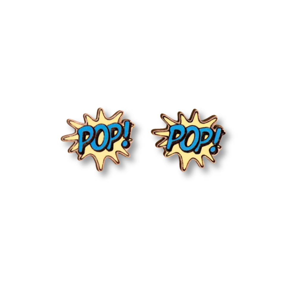 Hand-Painted Pop Art Earrings