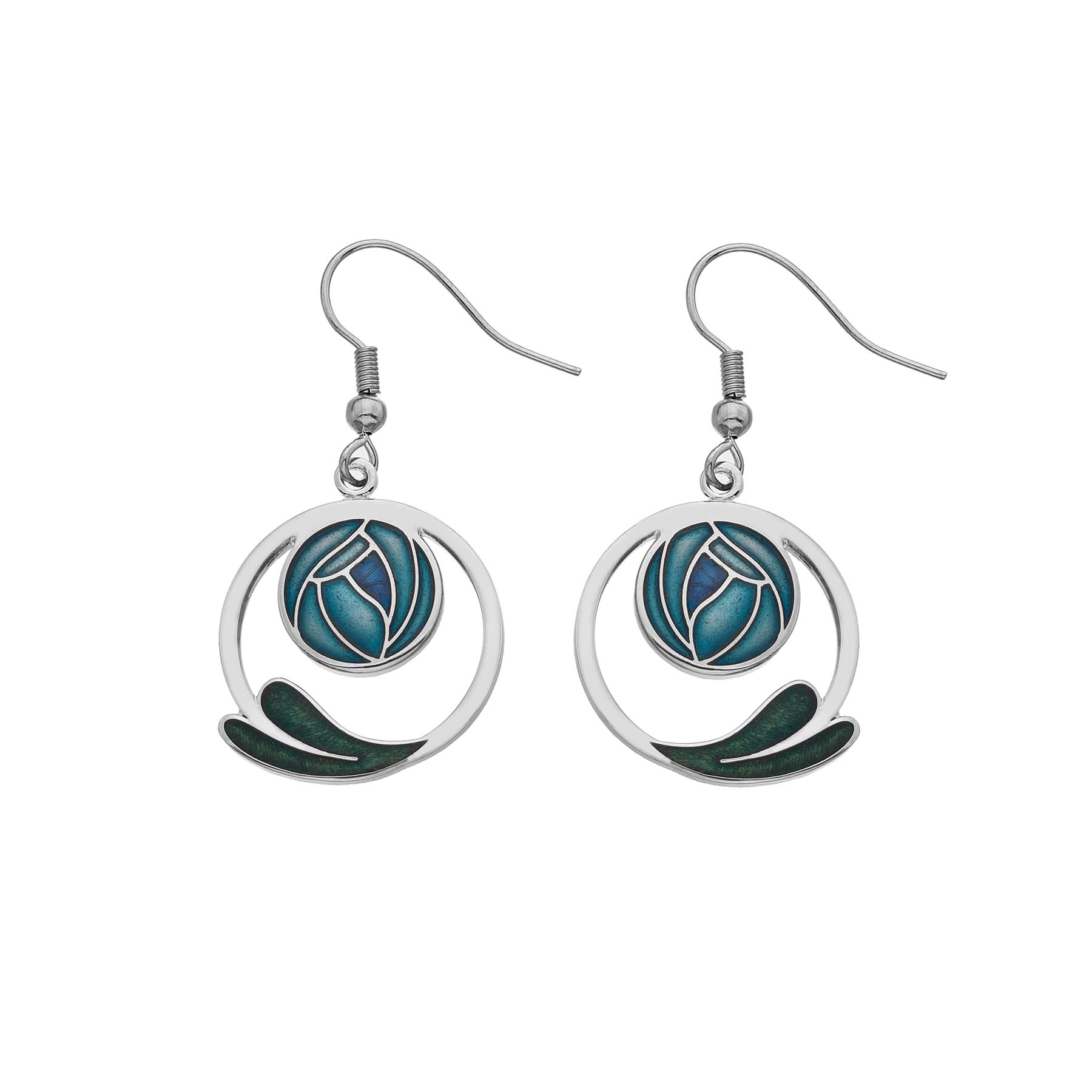 Mackintosh Rose & Leaves Earrings