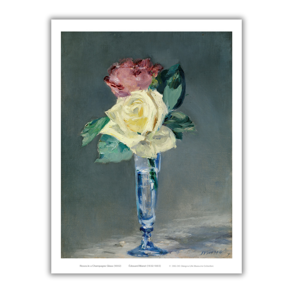 Edouard Manet: Roses in a Champagne Glass Print